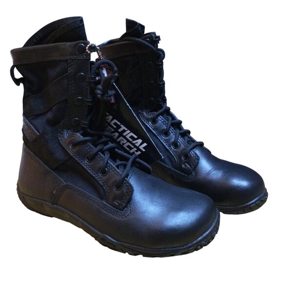 Mens Belleville Tactical Research Black Leather Mini Mil Boots 7.5 W Minimalist main image 5